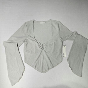 Steele‎ Spencer Top Grey Silver Cropped Size Medium